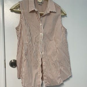 Peck and peck striped button down scalloped